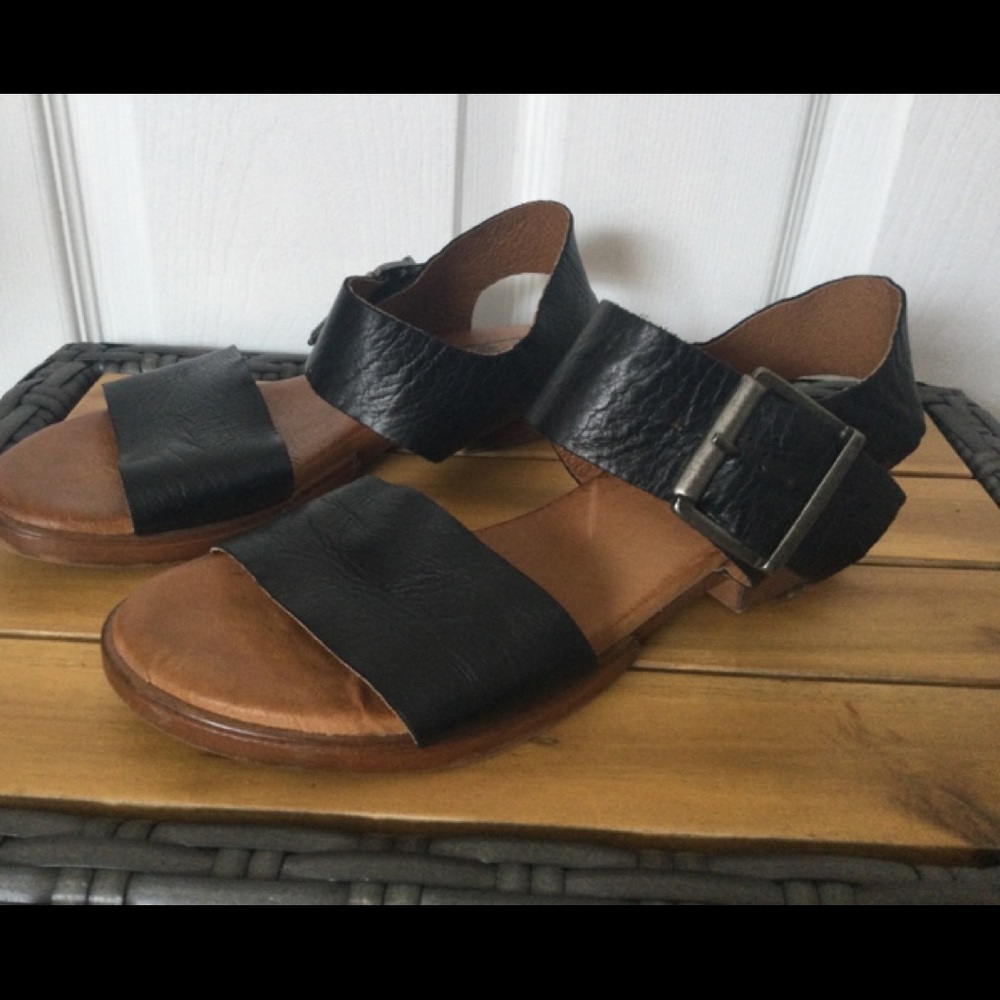 Miz Mooz Marlo Sandal, Size 36, Black Leather